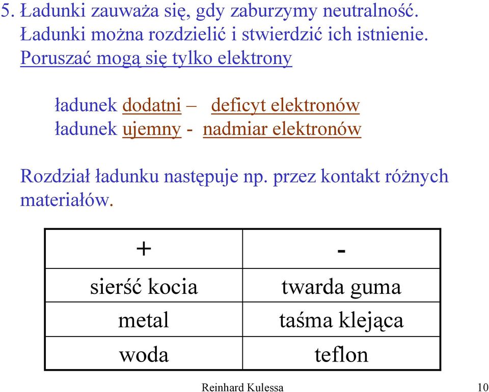 Poruszać mogą się tylko elektrony ładunek dodatni deficyt elektronów ładunek ujemny -