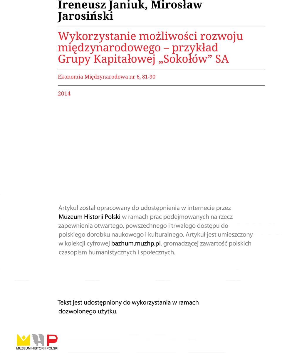 międzynarodowego przykład Grupy