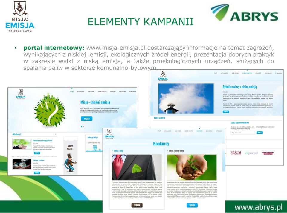 emisji, ekologicznych źródeł energii, prezentacja dobrych praktyk w