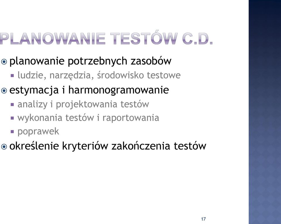 analizy i projektowania testów wykonania testów i