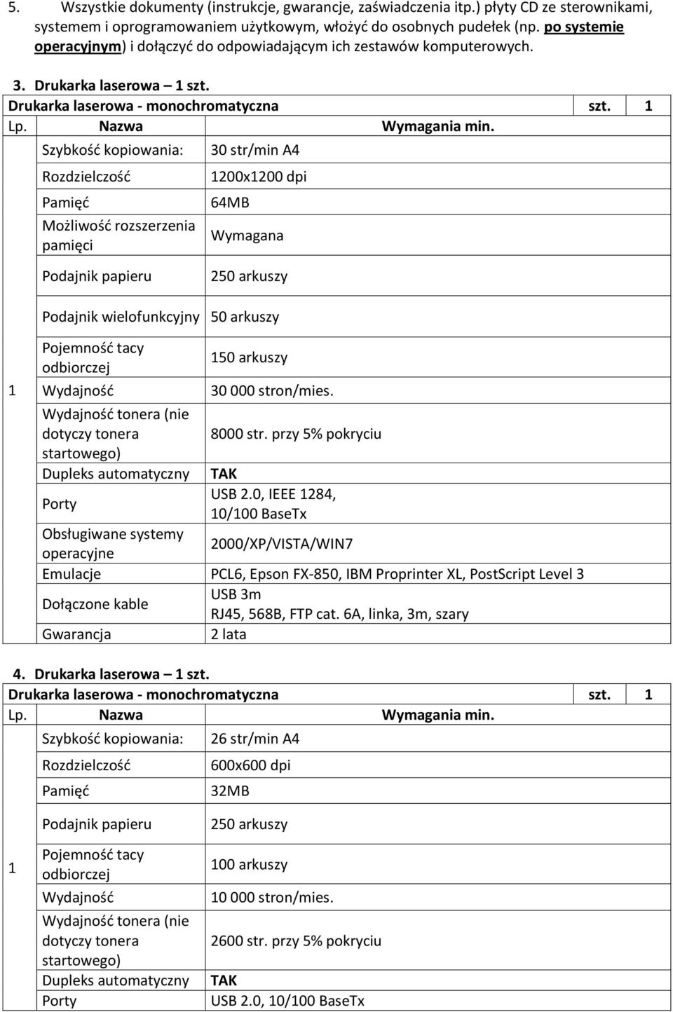 Szybkość kopiowania: Rozdzielczość Pamięć Możliwość rozszerzenia pamięci Podajnik papieru 30 str/min A4 1200x1200 dpi 64MB Wymagana 250 arkuszy Podajnik wielofunkcyjny 50 arkuszy 1 Pojemność tacy
