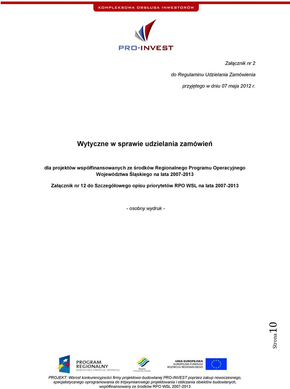 Wytyczne w sprawie udzielania zamówień dla projektów współfinansowanych ze środków