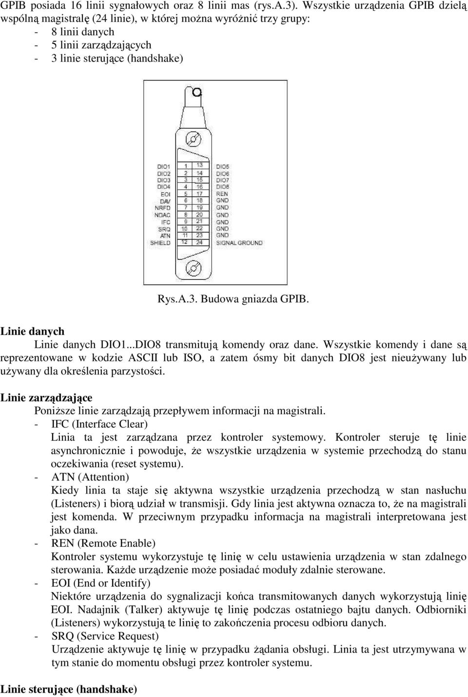 Linie danych Linie danych DIO1DIO8 transmitują komendy oraz dane.
