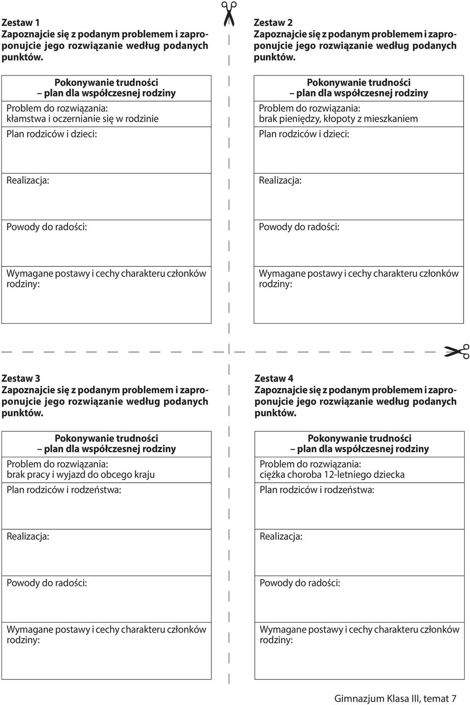 Zestaw 3 brak pracy i wyjazd do obcego kraju Plan rodziców i