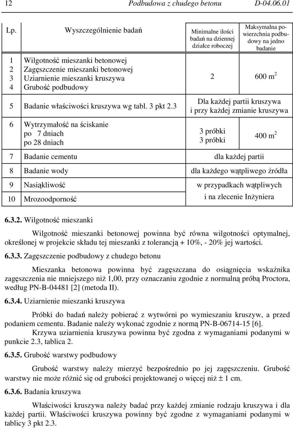 Badanie właściwości kruszywa wg tabl. 3 pkt 2.