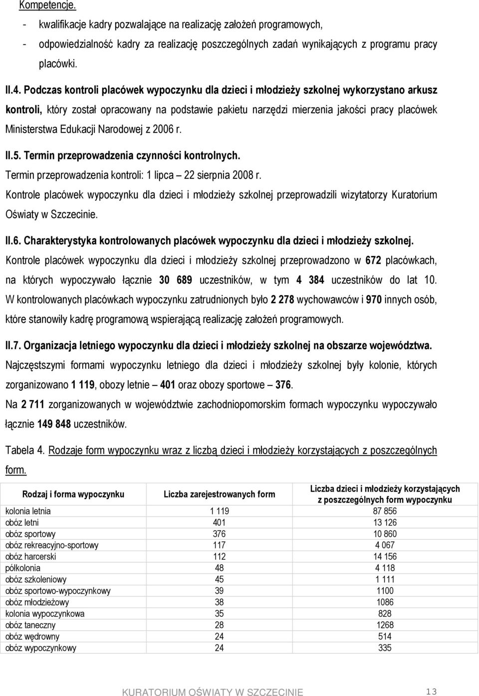 Edukacji Narodowej z 2006 r. II.5. Termin przeprowadzenia czynności kontrolnych. Termin przeprowadzenia kontroli: 1 lipca 22 sierpnia 2008 r.