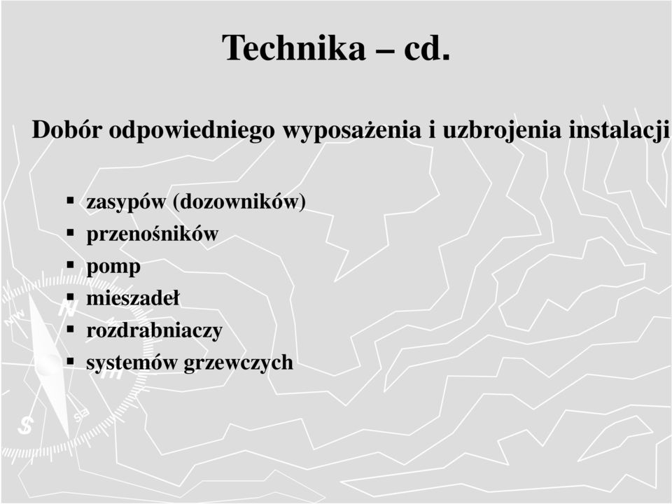 uzbrojenia instalacji: zasypów