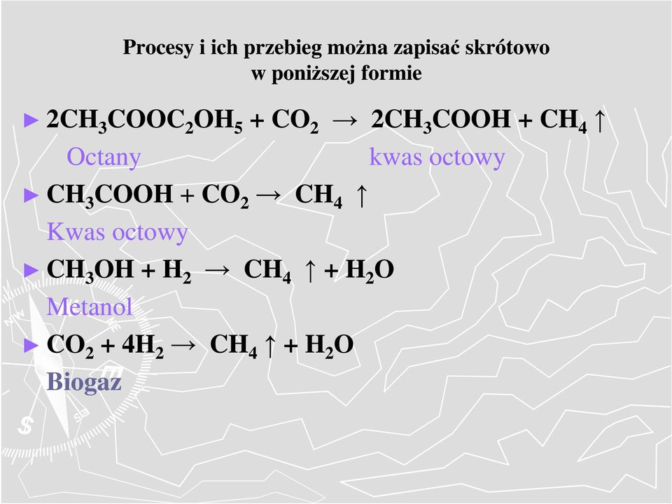 CH 4 Octany CH 3 COOH + CO 2 CH 4 Kwas octowy CH 3 OH +