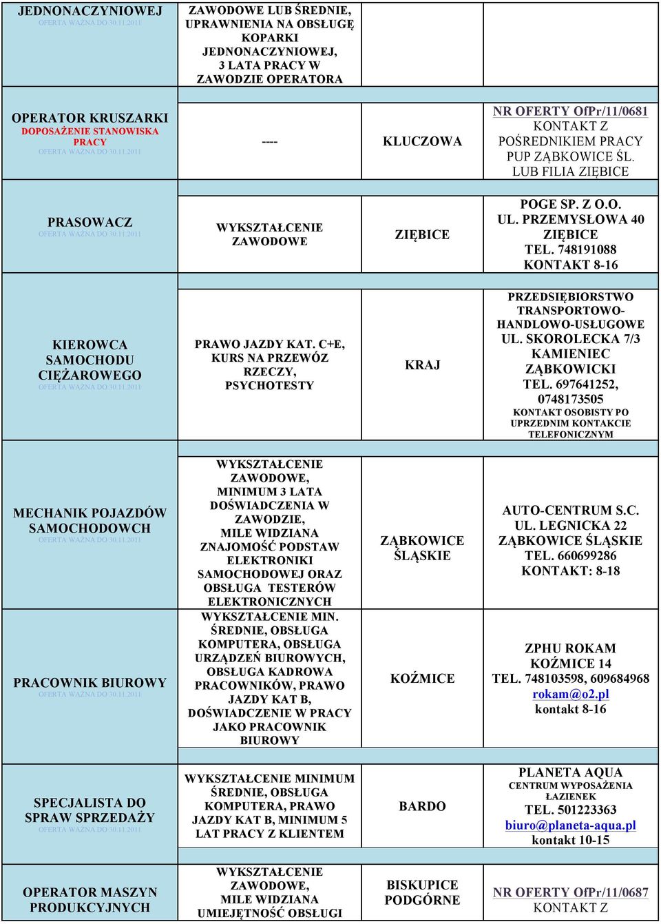 SKOROLECKA 7/3 KAMIENIEC TEL.