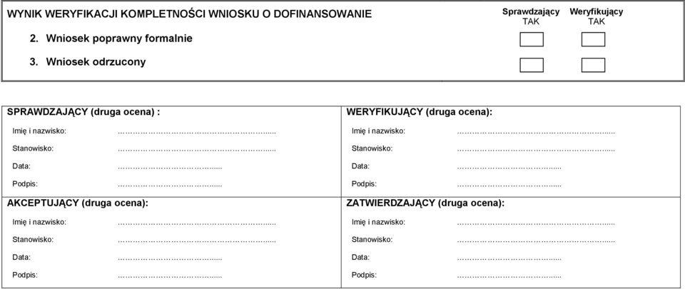 nazwisko: Imię i nazwisko: Stanowisko: Stanowisko: Data: Data: Podpis: Podpis: AKCEPTUJĄCY