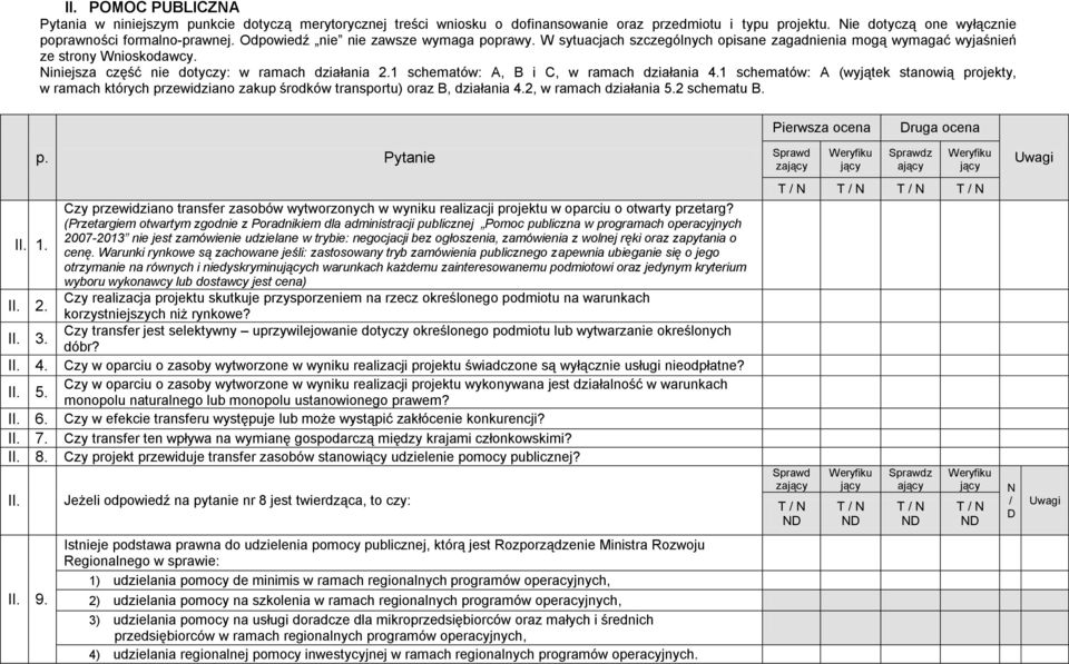1 schematów: A, B i C, w ramach działania 4.1 schematów: A (wjątek stanowią projekt, w ramach którch przewidziano zakup środków transportu) oraz B, działania 4.2, w ramach działania 5.2 schematu B.
