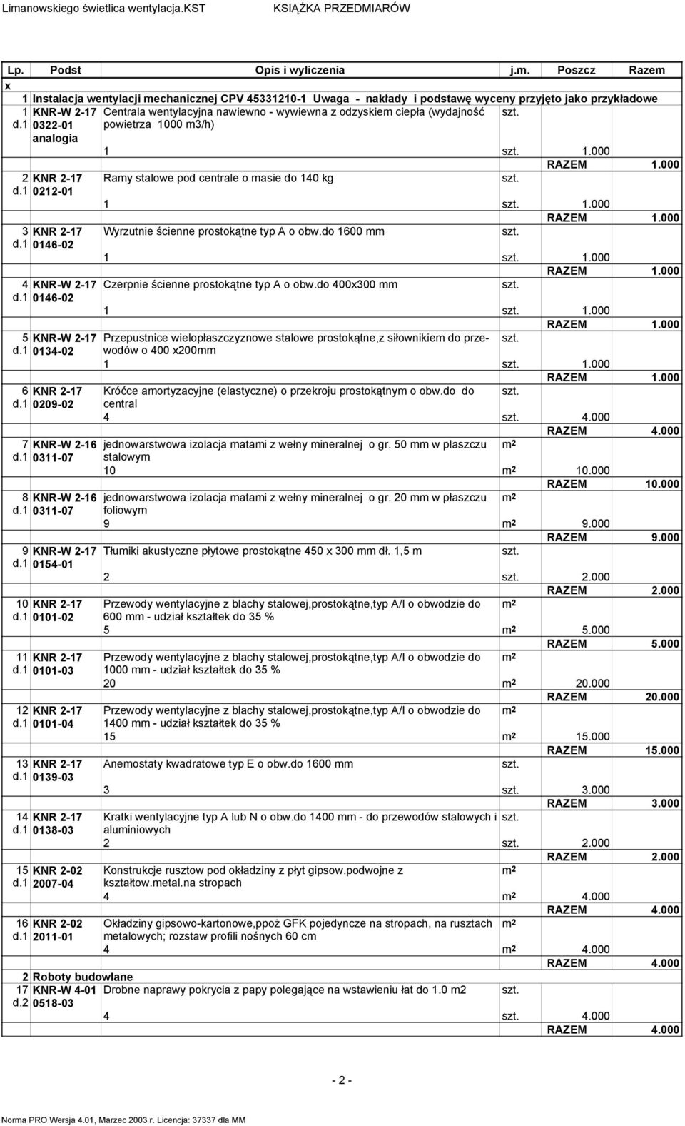 1 0311-07 9 KNR-W 2-17 d.1 0154-01 10 KNR 2-17 d.1 0101-02 11 KNR 2-17 d.1 0101-03 12 KNR 2-17 d.1 0101-04 13 KNR 2-17 d.