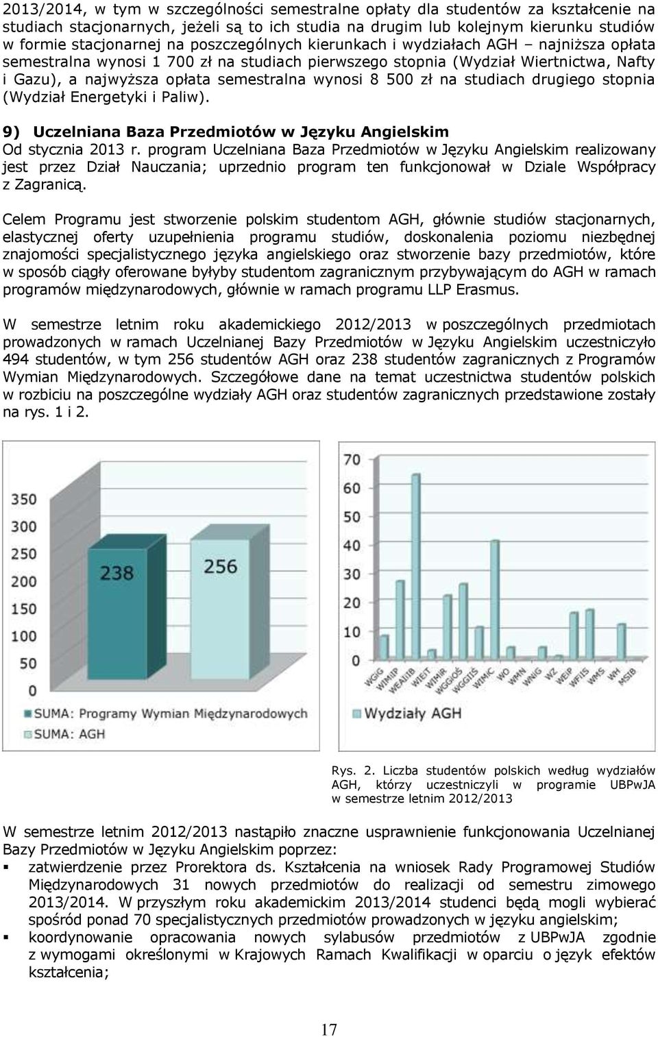 zł na studiach drugiego stopnia (Wydział Energetyki i Paliw). 9) Uczelniana Baza Przedmiotów w Języku Angielskim Od stycznia 2013 r.