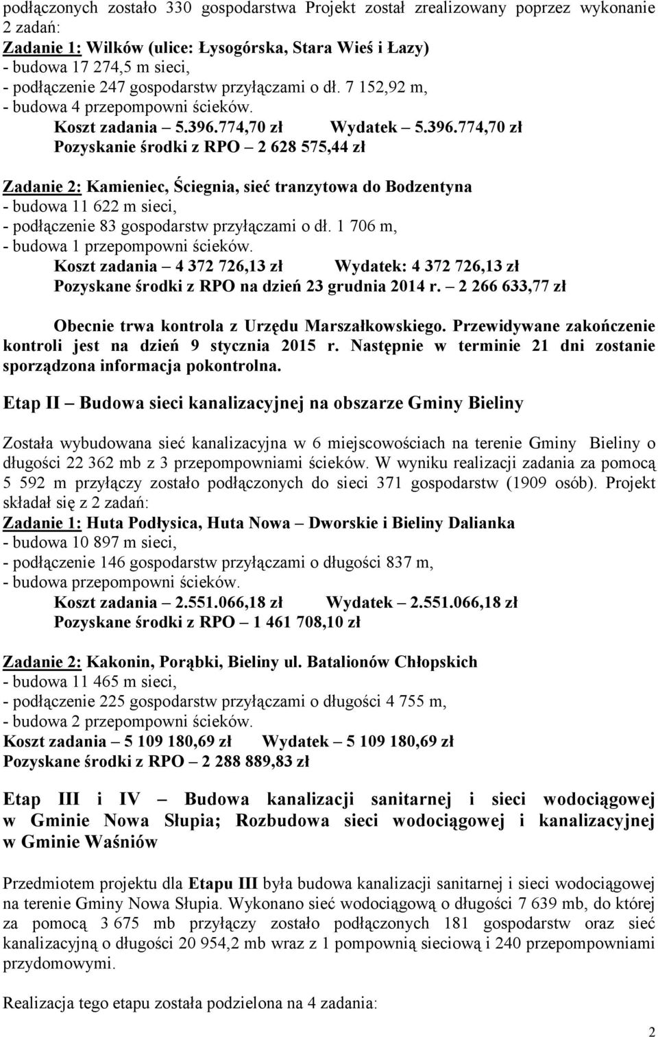 774,70 zł Wydatek 5.396.