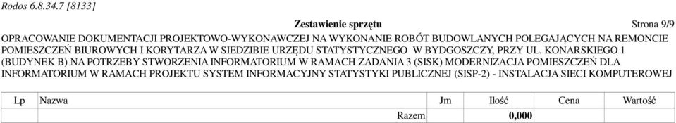 Lp Nazwa Jm Ilość