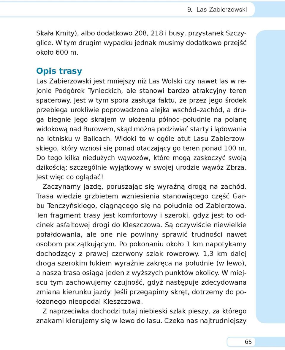 Jest w tym spora zasługa faktu, że przez jego środek przebiega urokliwie poprowadzona alejka wschód zachód, a druga biegnie jego skrajem w ułożeniu północ południe na polanę widokową nad Burowem,