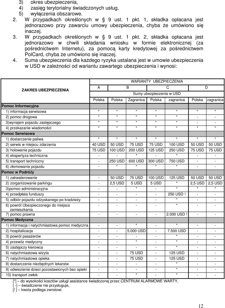 2, składka opłacana jest jednorazowo w chwili składania wniosku w formie elektronicznej (za pośrednictwem Internetu), za pomocą karty kredytowej za pośrednictwem PolCard, chyba że umówiono się