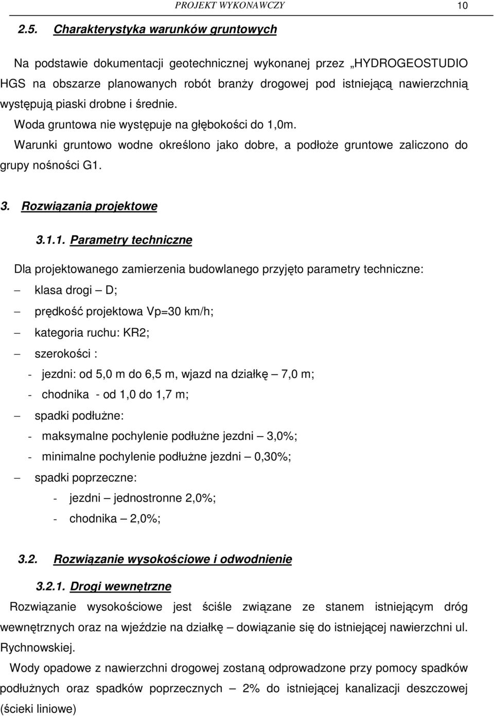 Rozwiązania projektowe 3.1.