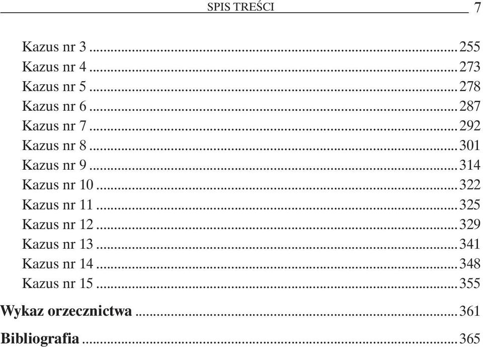 ..314 Kazus nr 10...322 Kazus nr 11...325 Kazus nr 12...329 Kazus nr 13.
