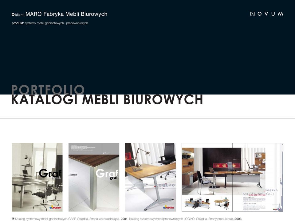 systemowy mebli gabinetowych GRAF. Okładka. Strona wprowadzająca.