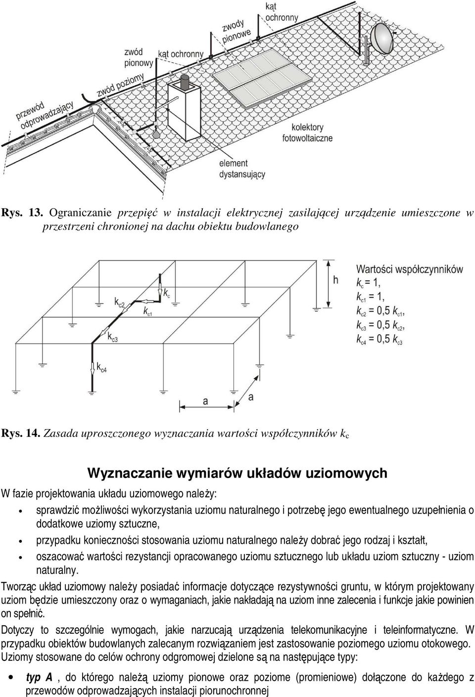 naturalnego i potrzebę jego ewentualnego uzupełnienia o dodatkowe uziomy sztuczne, przypadku konieczności stosowania uziomu naturalnego naleŝy dobrać jego rodzaj i kształt, oszacować wartości