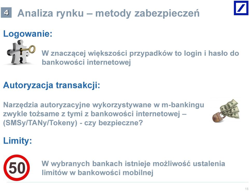 wykorzystywane w m-bankingu zwykle tożsame z tymi z bankowości internetowej