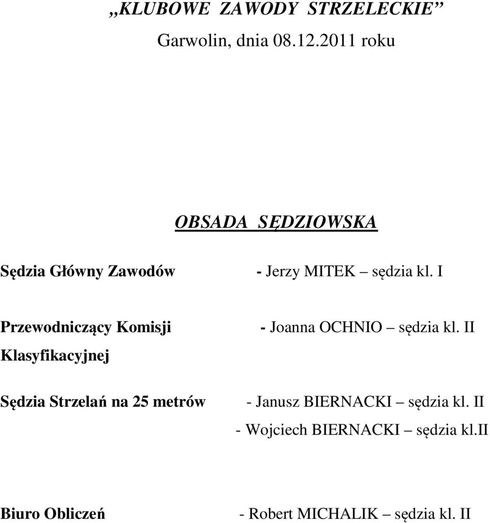 I Przewodniczący Komisji Klasyfikacyjnej Sędzia Strzelań na 25 metrów - Joanna