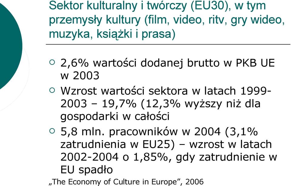 1999-2003 19,7% (12,3% wyższy niż dla gospodarki w całości 5,8 mln.