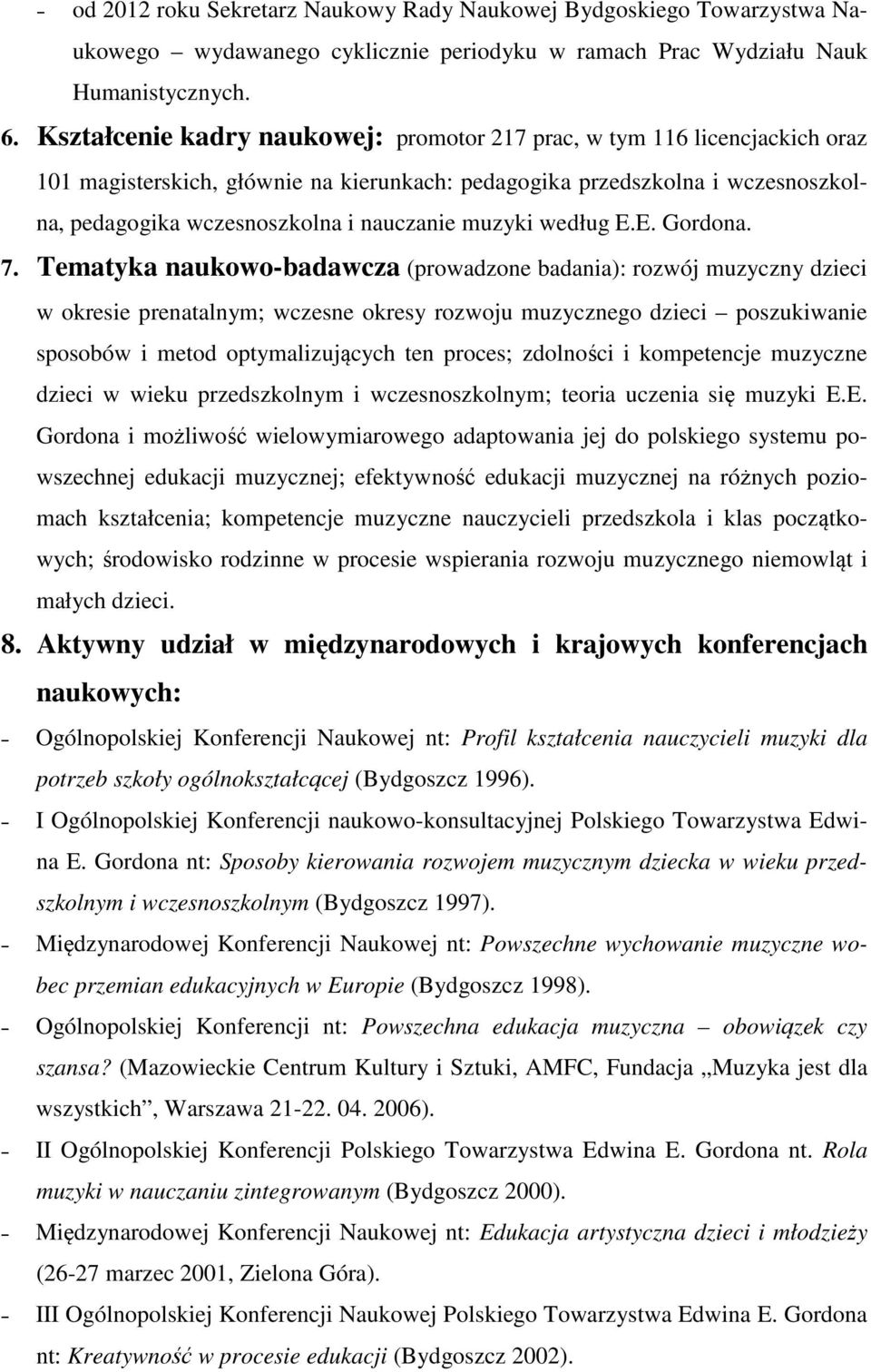 muzyki według E.E. Gordona. 7.