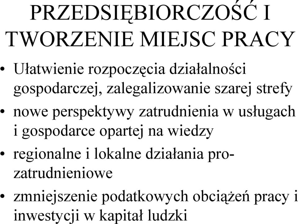 usługach i gospodarce opartej na wiedzy regionalne i lokalne działania