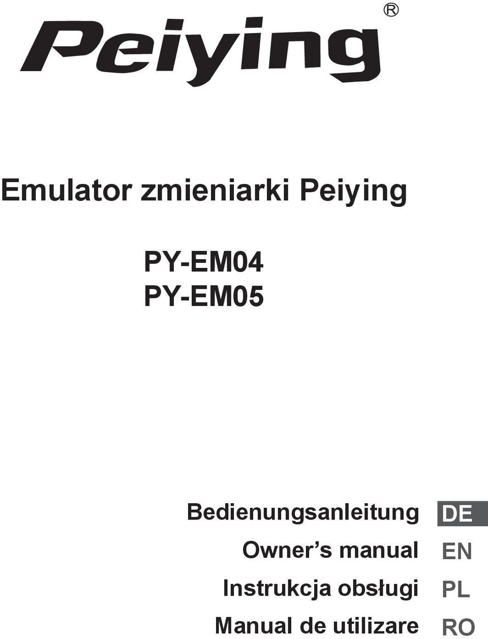Emulator Zmieniarki Peiying - Pdf Darmowe Pobieranie