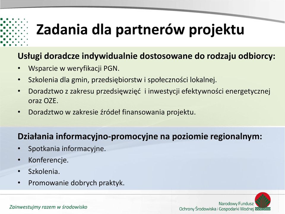 Doradztwo z zakresu przedsięwzięć i inwestycji efektywności energetycznej oraz OZE.