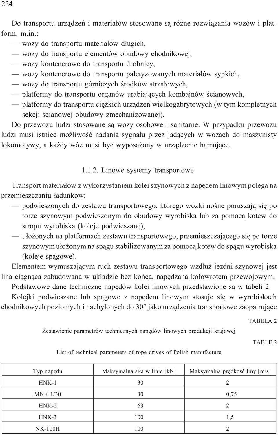 wozy do transportu górniczych œrodków strza³owych, platformy do transportu organów urabiaj¹cych kombajnów œcianowych, platformy do transportu ciê kich urz¹dzeñ wielkogabrytowych (w tym kompletnych