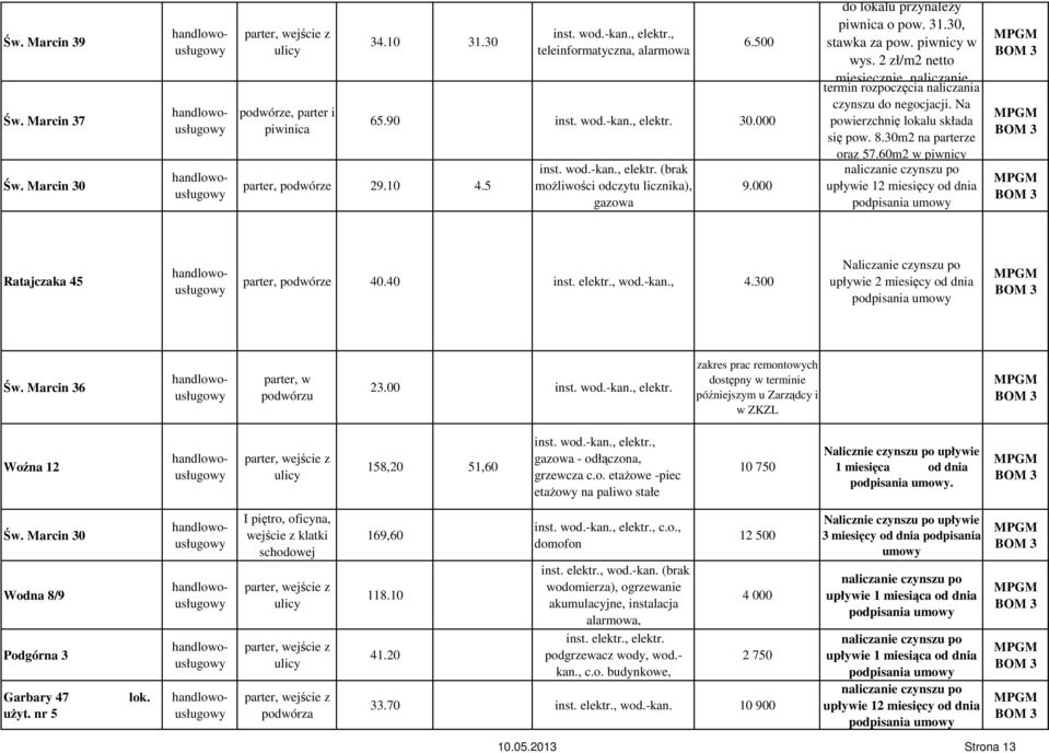 Na powierzchnię lokalu składa się pow. 8.30m2 na parterze oraz 57.60m2 w piwnicy upływie 12 miesięcy od dnia Ratajczaka 45 parter, podwórze 40.40 4.