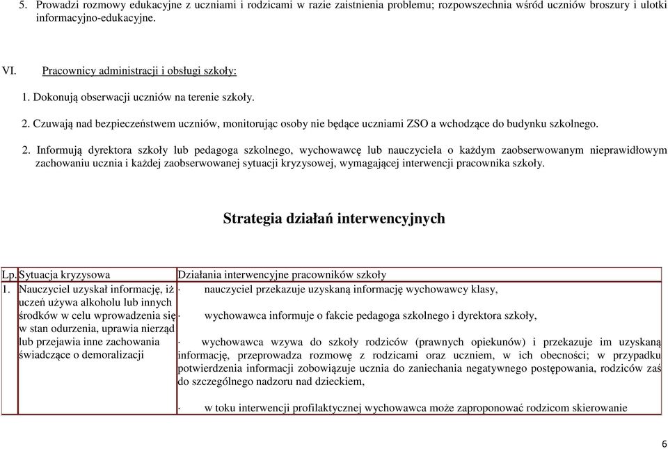 Czuwają nad bezpieczeństwem uczniów, monitorując osoby nie będące uczniami ZSO a wchodzące do budynku szkolnego. 2.