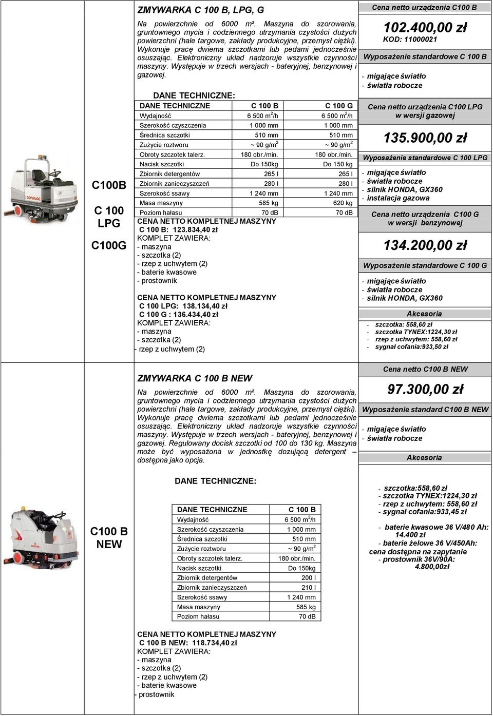 Wykonuje pracę dwiema szczotkami lub pedami jednocześnie osuszając. Elektroniczny układ nadzoruje wszystkie czynności maszyny. Występuje w trzech wersjach - bateryjnej, benzynowej i gazowej.