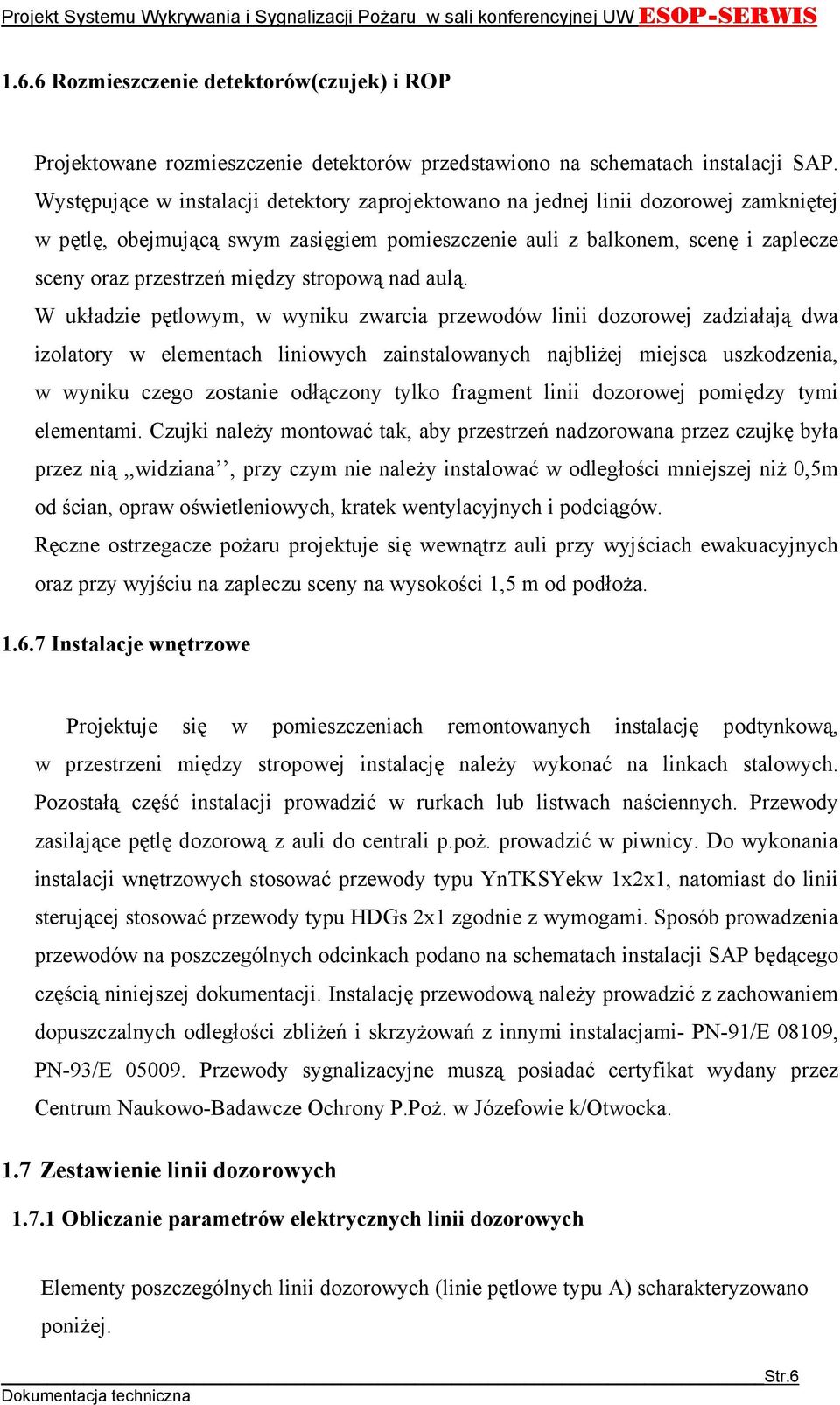 stropową nad aulą.