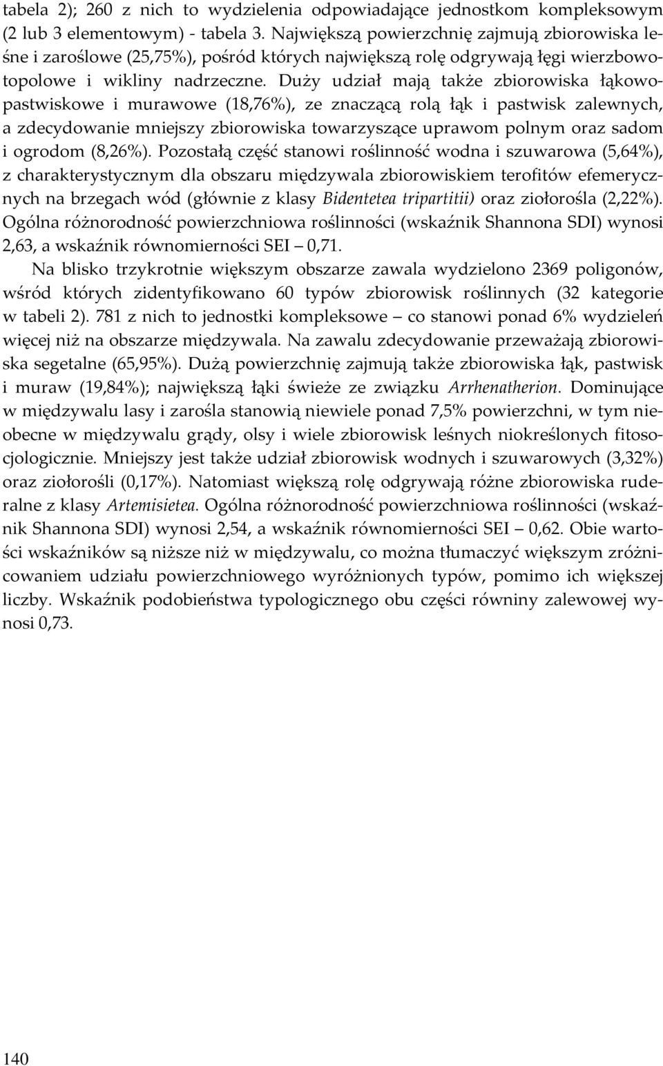 Duży udział mają także zbiorowiska łąkowopastwiskowe i murawowe (18,76%), ze znaczącą rolą łąk i pastwisk zalewnych, a zdecydowanie mniejszy zbiorowiska towarzyszące uprawom polnym oraz sadom i