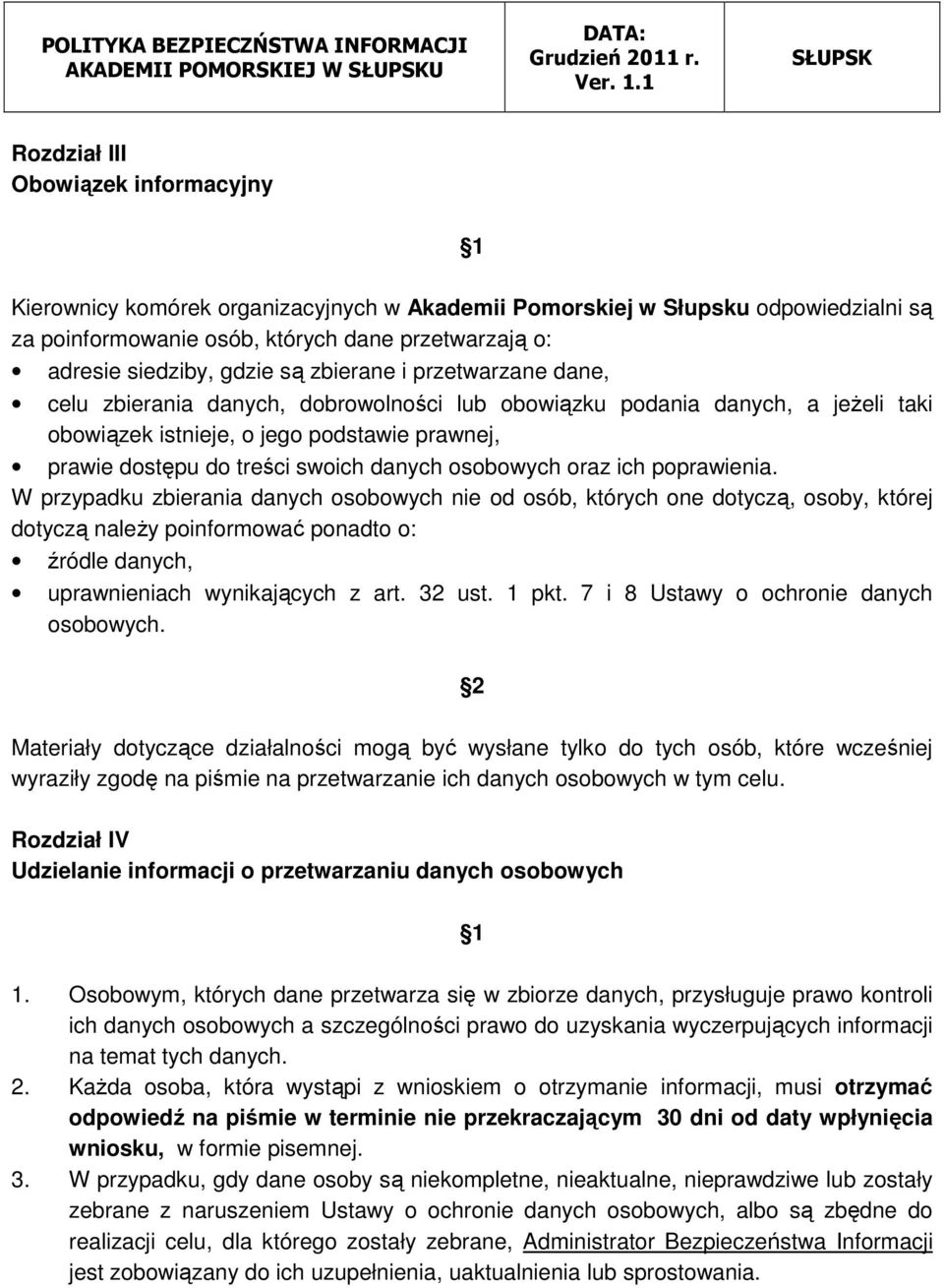 osobowych oraz ich poprawienia.