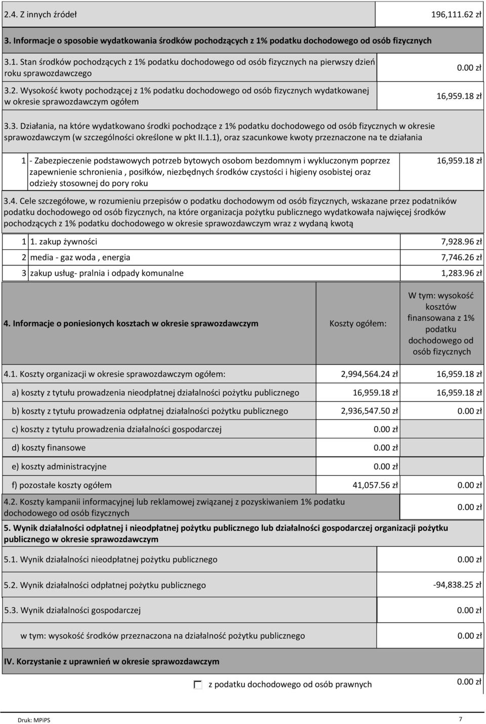 3. DziaГania, na ktѓre wydatkowano rodki pochodzйce z 1%