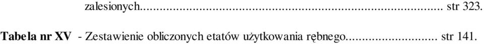 Zestawienie obliczonych