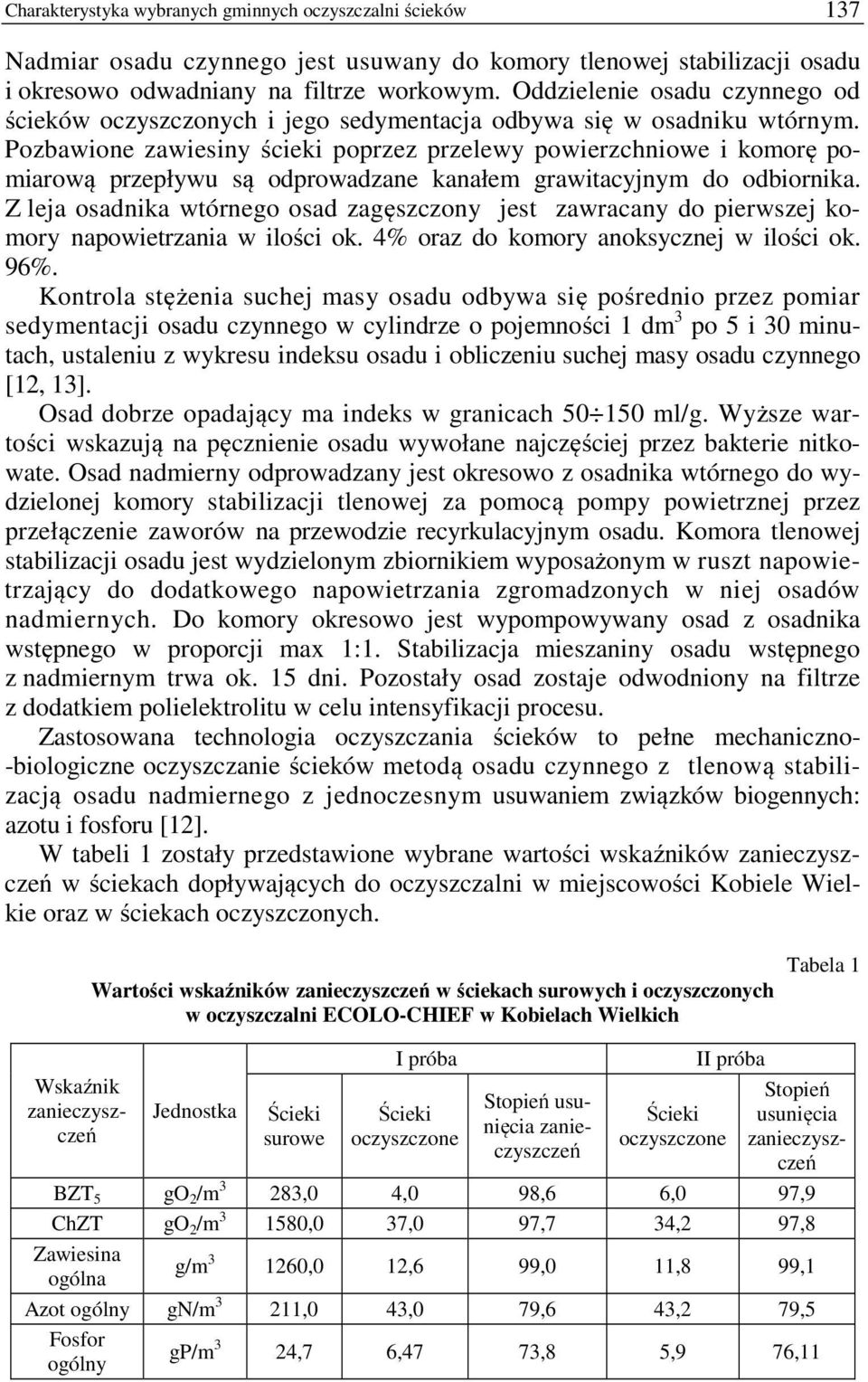 Pozbawione zawiesiny ścieki poprzez przelewy powierzchniowe i komorę pomiarową przepływu są odprowadzane kanałem grawitacyjnym do odbiornika.