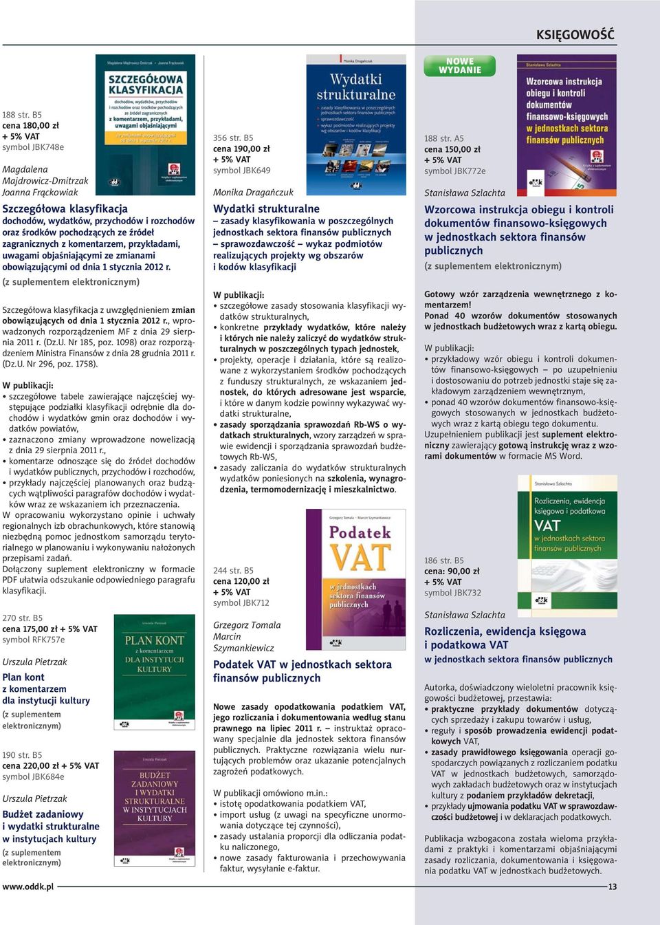 z komentarzem, przykładami, uwagami objaśniającymi ze zmianami obowiązującymi od dnia 1 stycznia 2012 r. Szczegółowa klasyfikacja z uwzględnieniem zmian obowiązujących od dnia 1 stycznia 2012 r.