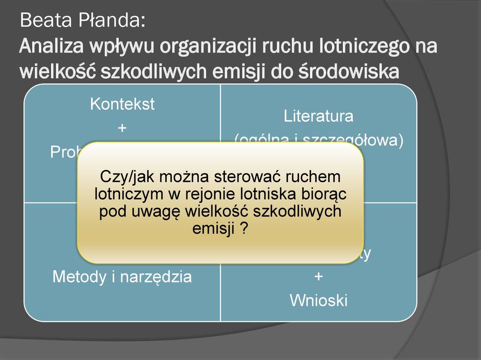 narzędzia Literatura (ogólna i szczegółowa) Czy/jak można sterować ruchem