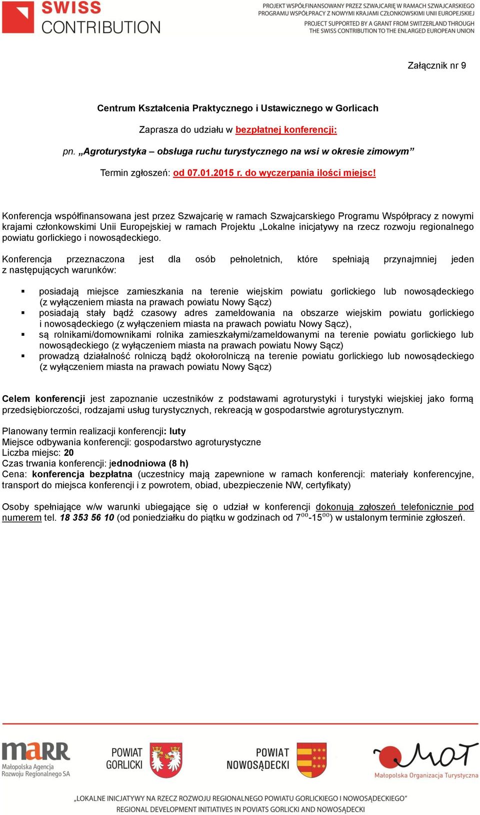 regionalnego powiatu gorlickiego i nowosądeckiego.