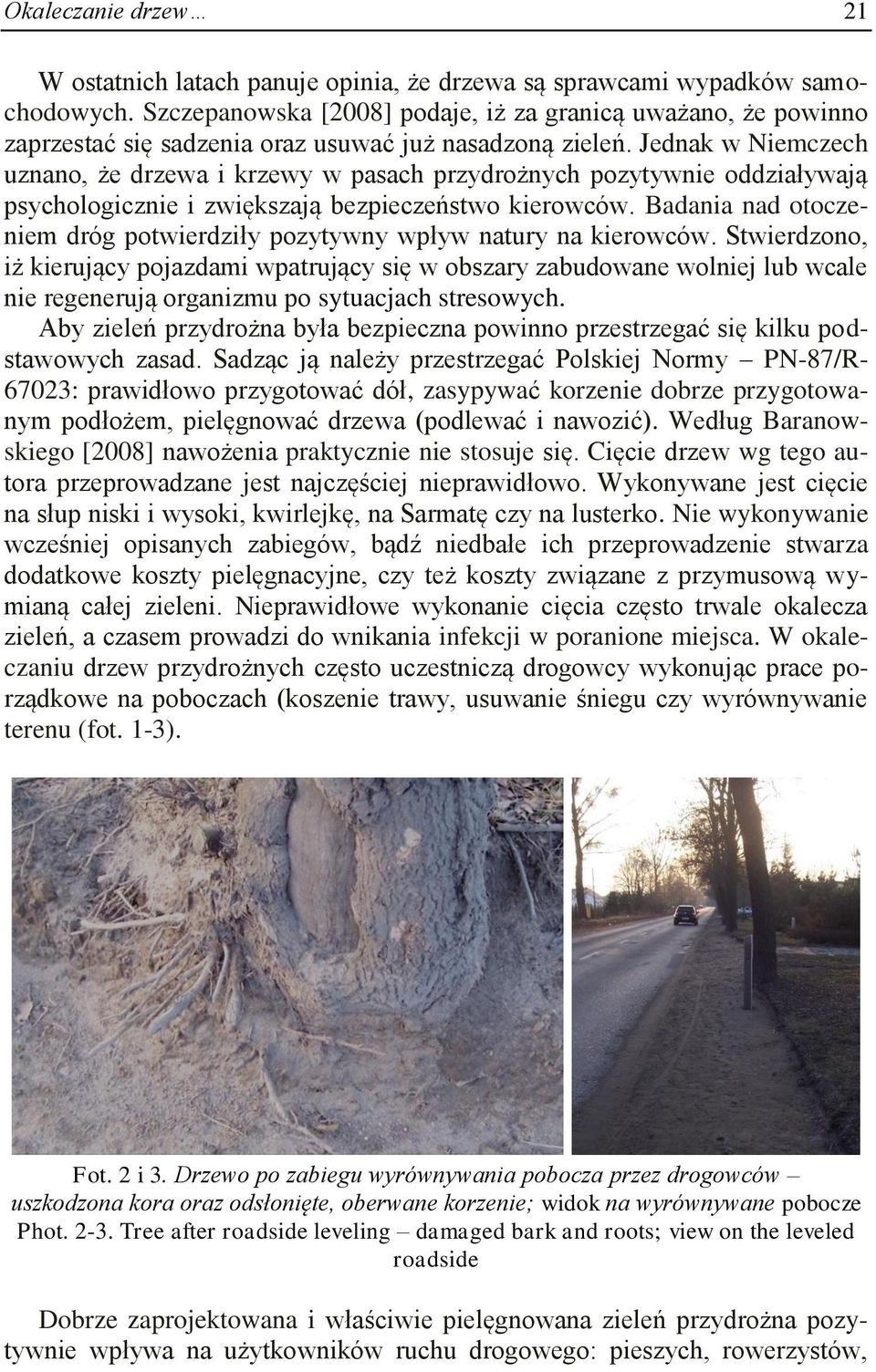 Jednak w Niemczech uznano, że drzewa i krzewy w pasach przydrożnych pozytywnie oddziaływają psychologicznie i zwiększają bezpieczeństwo kierowców.