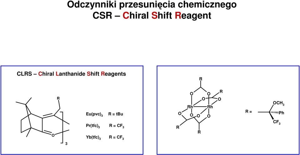 Reagents R R R Eu(pvc) 3 R = tbu Rh Rh R = C 3