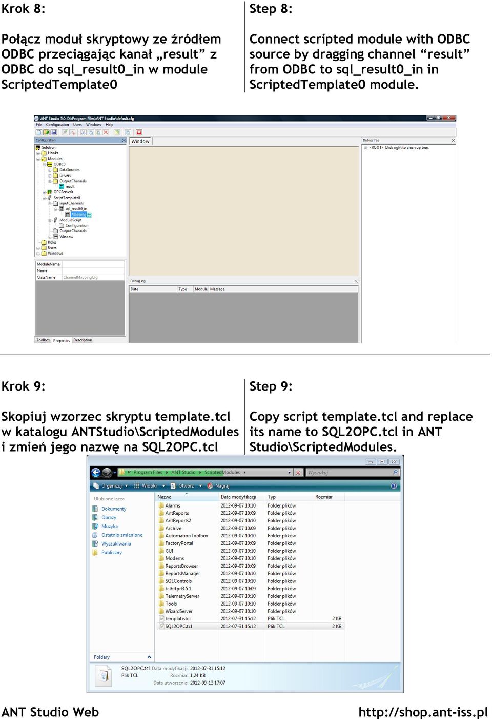 sql_result0_in in ScriptedTemplate0 module. Krok 9: Skopiuj wzorzec skryptu template.