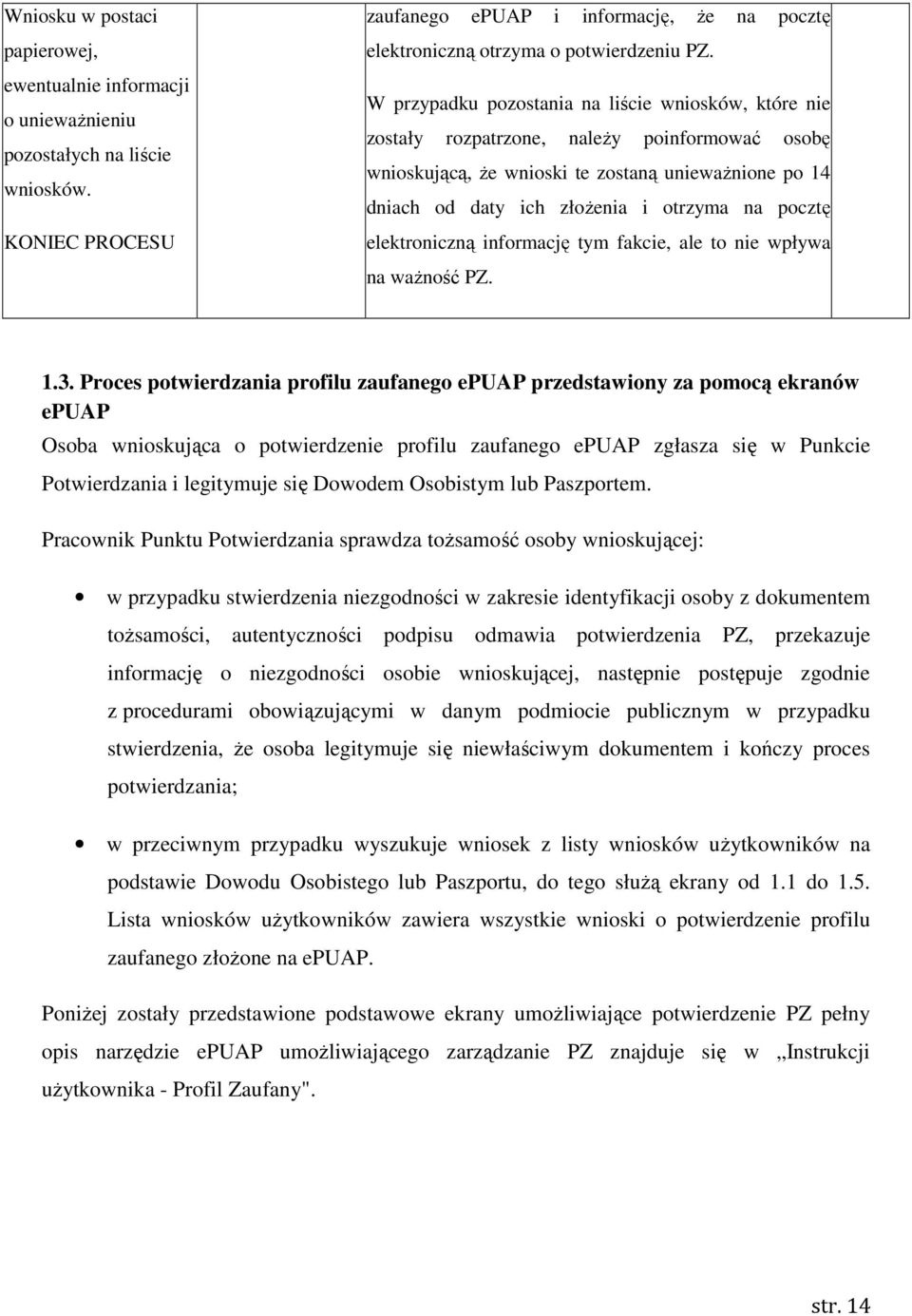 pocztę elektroniczną informację tym fakcie, ale to nie wpływa na waŝność PZ. 1.3.