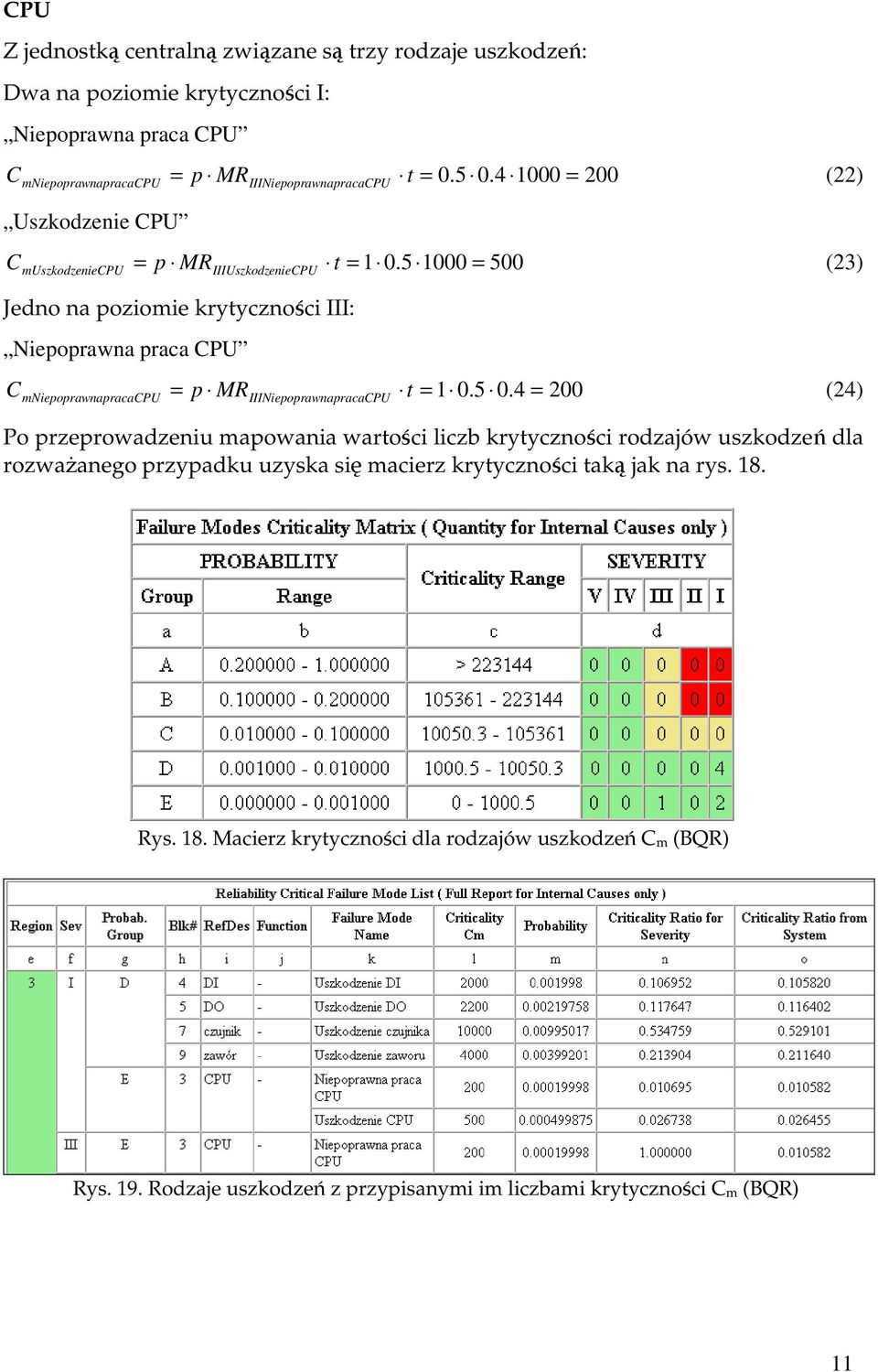 5 000 500 (23) Jedo a pozome krytyczośc III: Nepoprawa praca CPU C p MR t 0.5 0.4 200 mnepopraw apracacpu IIINepoprawapracaCPU (24) Po przeprowadzeu mapowaa